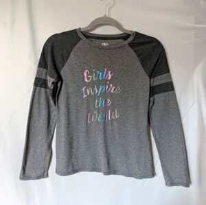 Athletic Works long sleeve graphic tee, girls 10/12